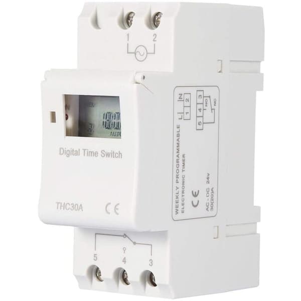 Skinne, elektronisk, THC 15A, 220V, digital timer, programmerbar timer til neonlamper