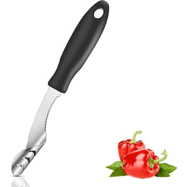 Jalapeno Pepper Corer Core Deseeder Stainless Steel Chili Corer Remover, With Serrated Slice An