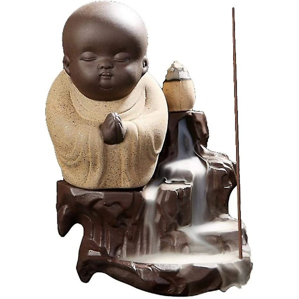 2023 - Husholdningskeramisk Tilbageflow Røgelsebrænder - Buddha Røgelse Terrasse (gul)
