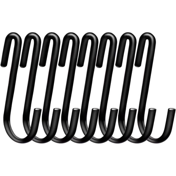 20-pack kraftiga S-formade krokar, svarta, för kök, badrum, sovrum och kontor, för kastruller, handdukar, kläder, väskor, växter