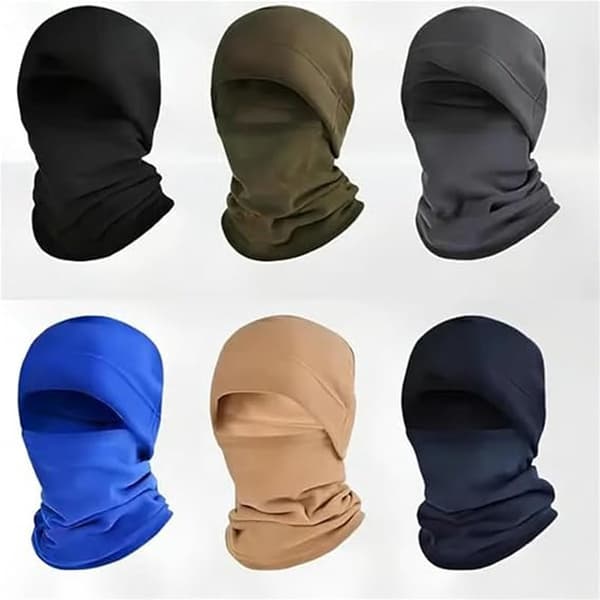 Fleece Balaclava Varm Ansigtsmaske Og Halsvarmer, Multiway Til Mænd Og Kvinder, Skiløb, Cykling Og Vinterbrug, Sort, One Size