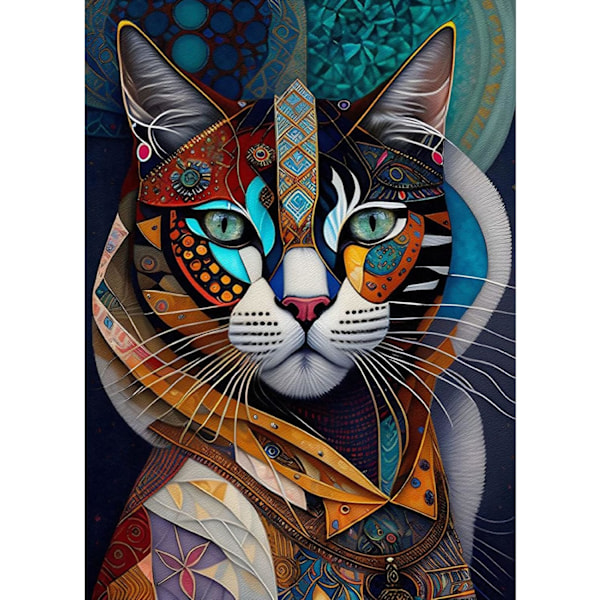 30*40CM Katt Full 5D Diamantmaling, Diamantmaling Katt Diamon
