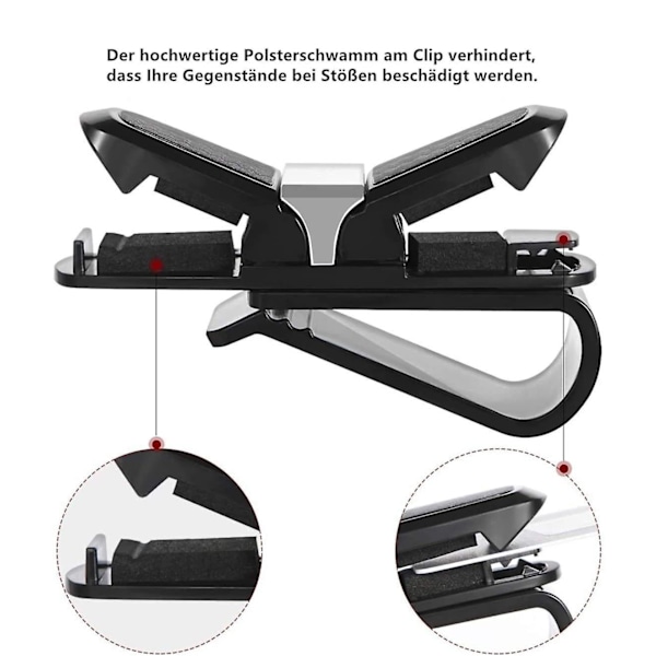 Solbrillerholder til bil, 2 stk. solbrillerholder til bil, solbriller med kortholder, dobbeltsidet