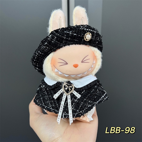 Labubu Modesæt - Outfit til 15/17cm Plysdukker, V1 V2 Stropper Bukser LBB-98