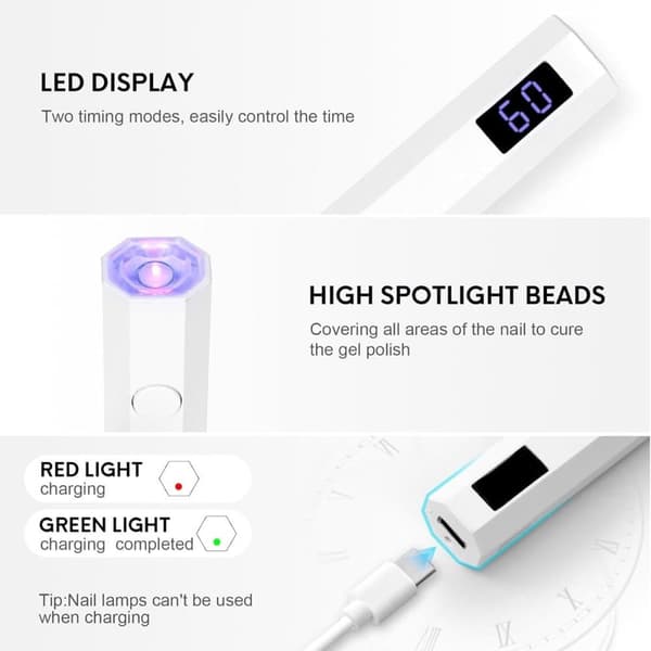 UV Nail Lamp with Digital Display - 2 Timer Settings & Adjustable Angle Vit