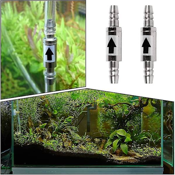 Envejs-tjekventiler i rustfrit stål, tilbageløbsventiler til akvariepumpe, til akvarium og fiskebeholder (4 stk.)