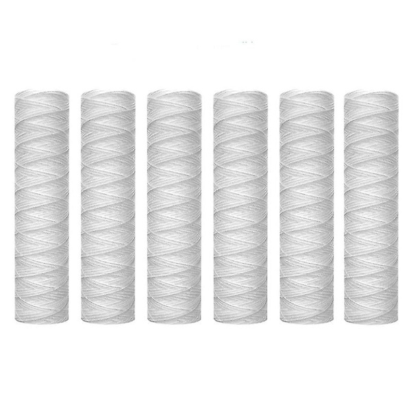 6 st 5 mikrometer stränglindat vattenfilter universellt hela huset ersättningssedimentfilter 10 tum