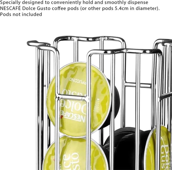 32 Coffee Pod Holder Pod Rack Stand Rotating 360 Degrees for Nescafé Dolce Gusto