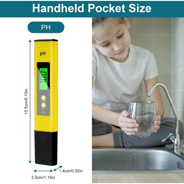 4 i 1 Digitalt pH-meter med LCD-display 0,01 opløsning til vandtest