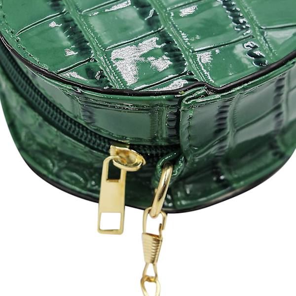 Kvinnor Mini Hjärtformad Crossbody Väska PU Läder Glitter Rhinestones Axelväska Koppling Handväska Plånbok