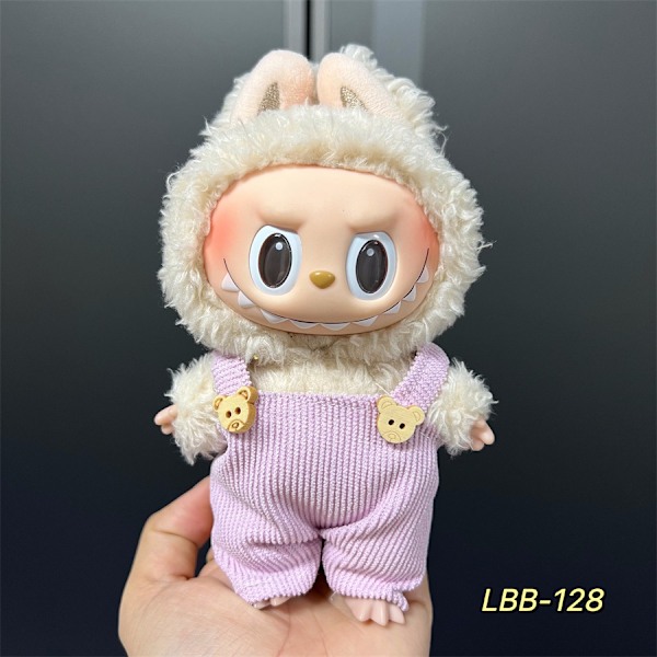 Labubu Modesæt - Outfit til 15/17cm Plysdukker, V1 V2 Stropper Bukser LBB-128