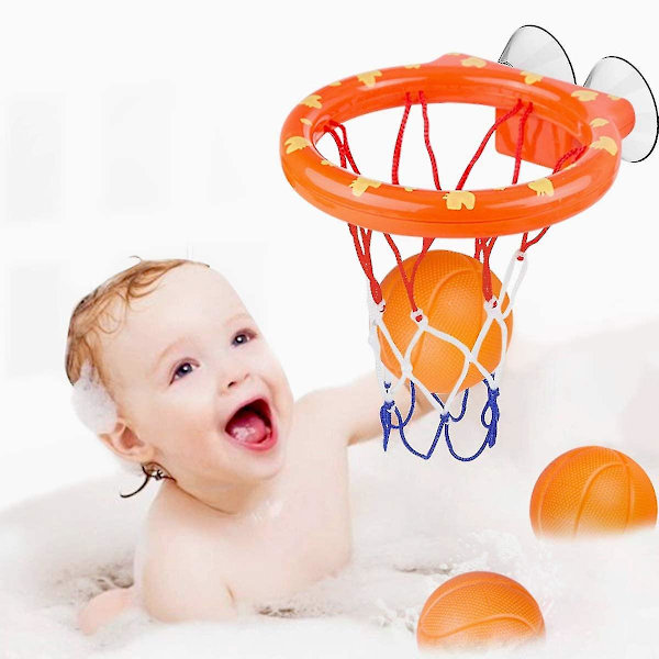 Vannleker Badeleker Baby, Barn Badeleker Ball Bathtubs Basketball Hoop, Gutter Og Jenter Badeleker Gave Til Barn Leker Basketballsett 4-ball