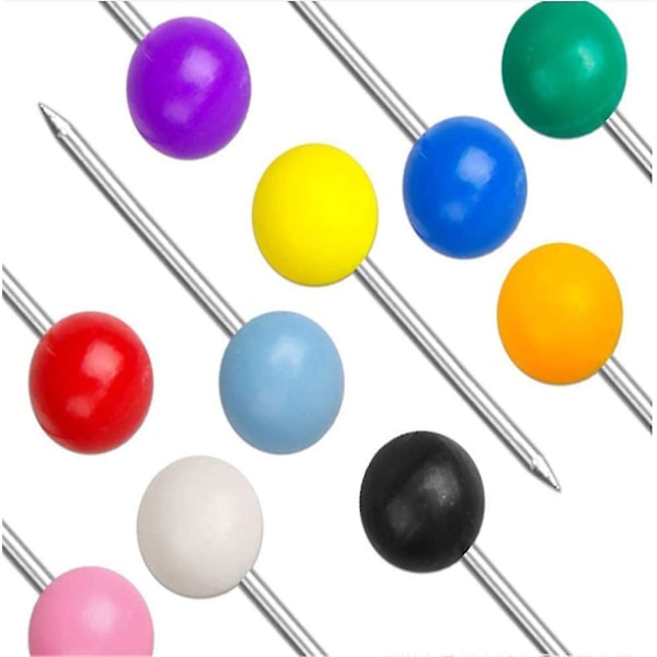 500 stk. kort push pins kort knappenåle plastik runde hoved knappenåle med stålspidser, kort gave