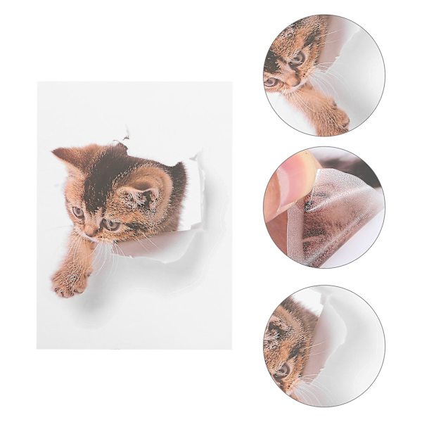 Djur Toalettstolsskydd Dekaler Självhäftande Toalett Dekoration 3D Katt Väggdekaler