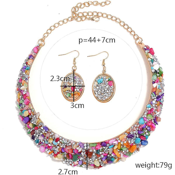 Rhinestone Halsband Guld Metall Halsband För Kvinnor Statement Halsband Halsband Smycken Tillbehör Set