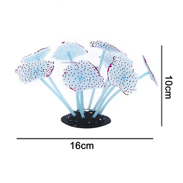 1 stk. Silikone Korall Plante Dekorationer Glødende Kunstig Ornament (blå)