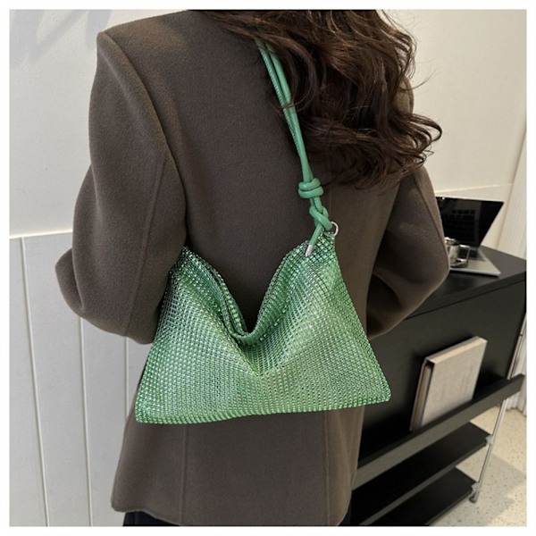Dame Piger Diamanter Skuldertasker Tote Tasker Messenger Taske Bryllupsfest Håndtaske silver