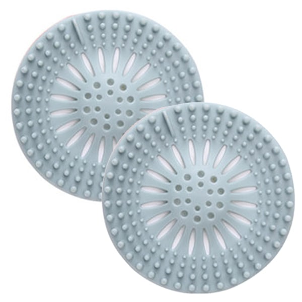 Hållbart silikonbadkarsavloppshårstopp, lätt att installera och rengöra, passar för badrumskarsdusch och handfat, 2-pack, blå