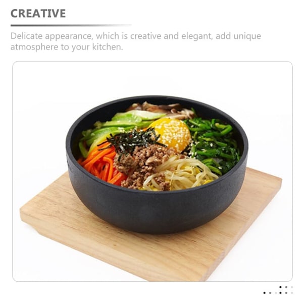 Støpejernsgryte Støpejernsskål Koreansk bolle Sizzling Hot Pot Mat Salatbolle Japanske Misosuppeboller Nudel Ramenboller