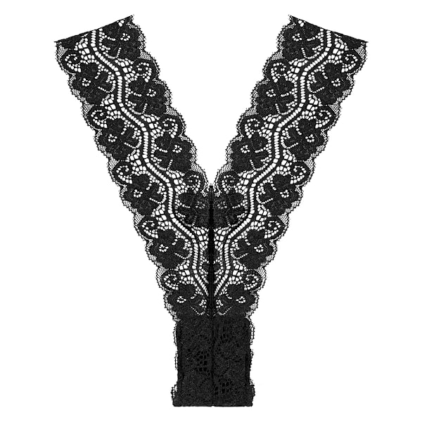 Pantyrebel: Kaukosäätimellä toimiva pitsinen stringit Black ABS plastic, Elastane, Polyamide