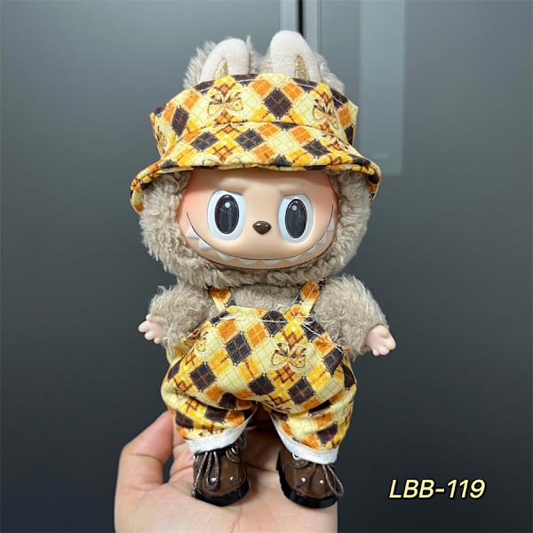 Labubu Modesæt - Outfit til 15/17cm Plysdukker, V1 V2 Stropper Bukser LBB-119