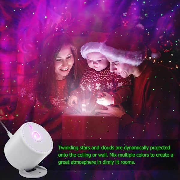 Galaxystjärnprojektor med fjärrkontroll och timer för sovrum, vardagsrum och festdekoration