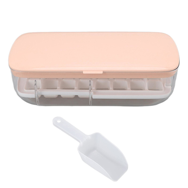 Isform Fack Kit Hushåll 24 Rutnät Silikon Frys Isform Bricka Med Lock För Kök Rosa