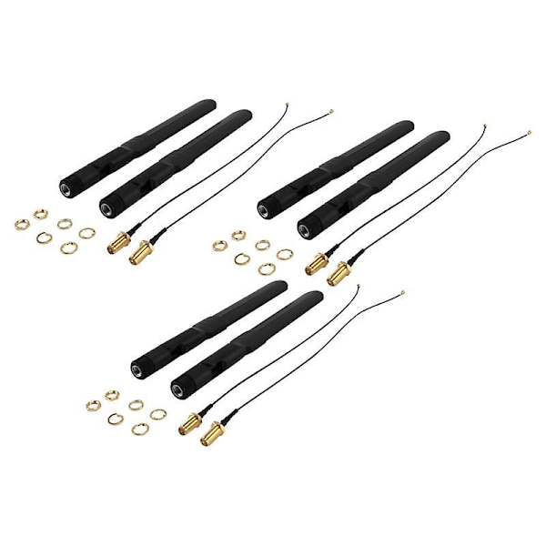 Dual Band Wifi 2.4ghz 5ghz 5.8ghz 8dbi Rp-sma hannantenne & 20cm 8 tommers U.fl til Rp-sma hunnpigtail