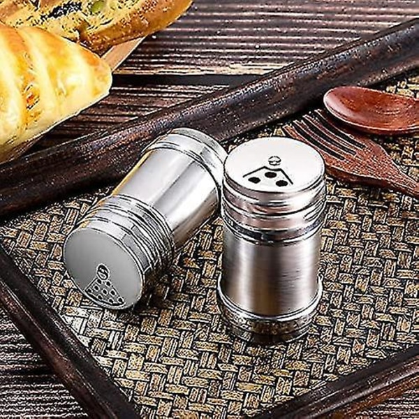 Krydderglass, stål salt og pepper med roterende lokk sukker krydder krydder