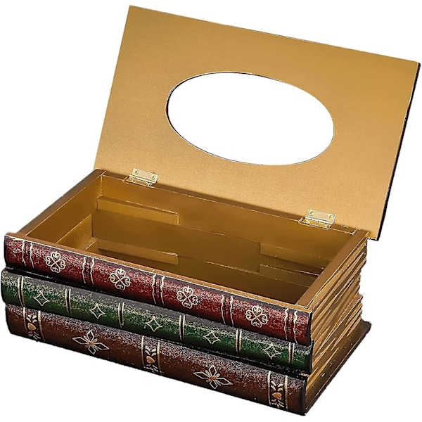 Serviettboks, europeisk form Retro Bok Serviett Treboks Serviett Dispenser Oppbevaring