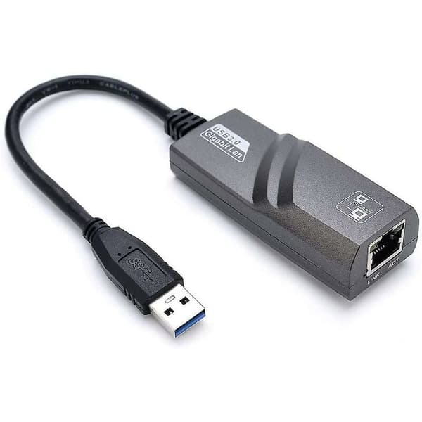 USB 3.0 til RJ45 Ethernet-adapter, 1000 Mbps, Sort, Kompatibel med Windows  u0026 Mac OS