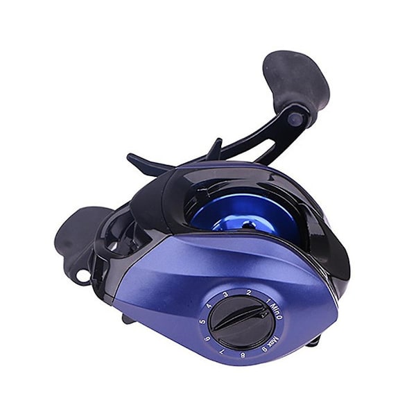 17+1bb Højhastighed 7.2:1 Fiskehjul Baitcasting Reel Kraft 6kg / 13lb Med Venstre Håndtag Sort Blå