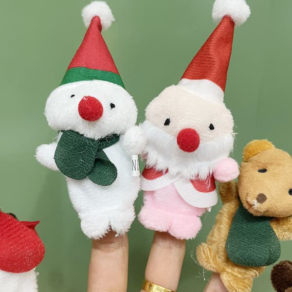 2 set Fingerdockor (Set om 5) Julleksaker Fingerdocka Jul Fidgets Tomte Leksak, Fingerdockor för Småbarn