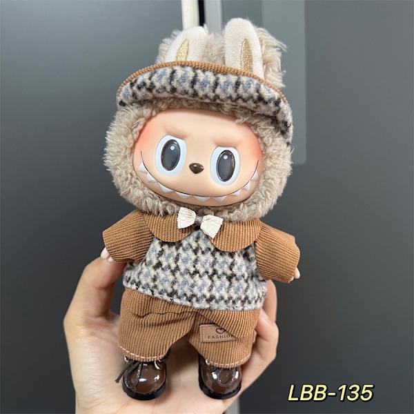Labubu Modesæt - Outfit til 15/17cm Plysdukker, V1 V2 Stropper Bukser LBB-135