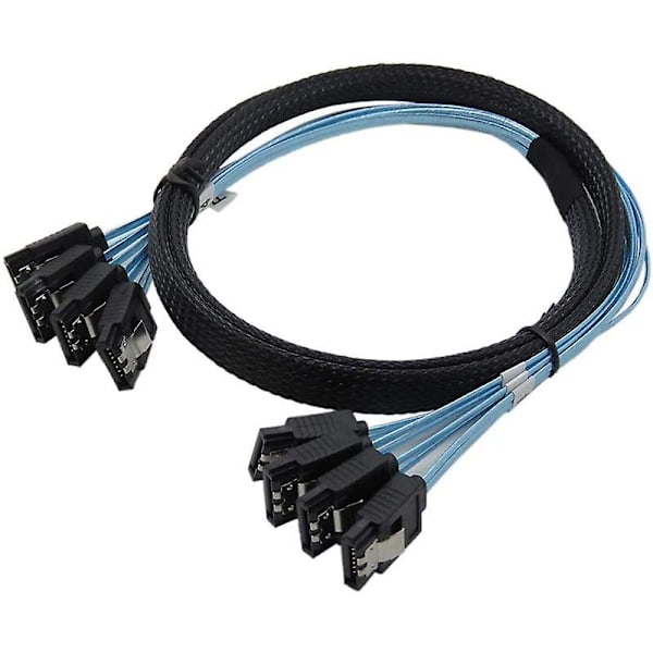 3x SATA-kabel, höghastighetskabel 6 Gbps, 4 portar/set, hög kvalitet för server, 0,5 meter