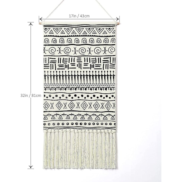 Macrame väggbonad gobeläng boho vävd symbol aztek sovsal bakgrund