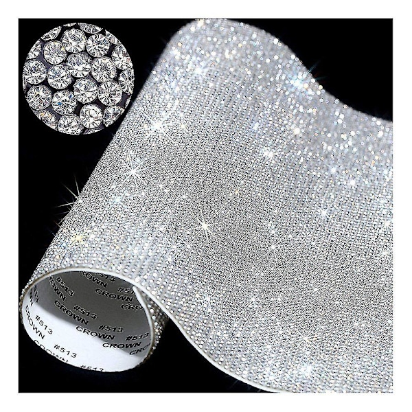 Sheet Of Adhesive Rhinestones Rhinestone Crystal Bling Stickers For Diy Car Decoration 24x20cm Silver