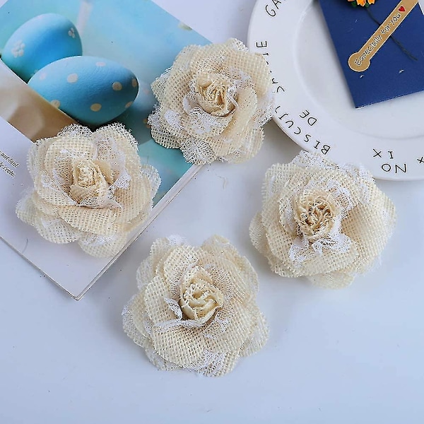 Håndlavede Burlap Blomster Til Diy Håndværk Bryllupsdekoration