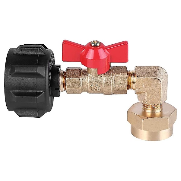 Qcc1 Propangas Påfyldningsalbue Adapter, 90 Grader Propangas Påfyldnings Trykadapter Med Til/Fra Ventil Til