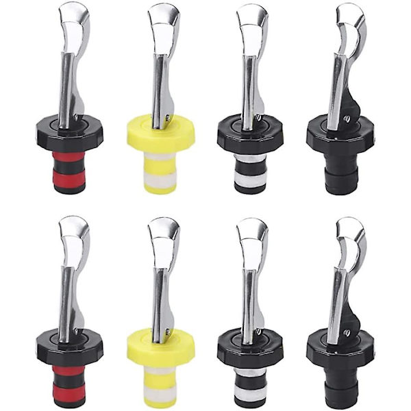 Vinflaskepropp 8 stk flaskepropper med spak silikon flaskepropp vinstappere