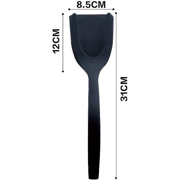 2 i 1 Non-stick Stekt Äggvändare Silikon Bröd Tång Äggspatel Kök