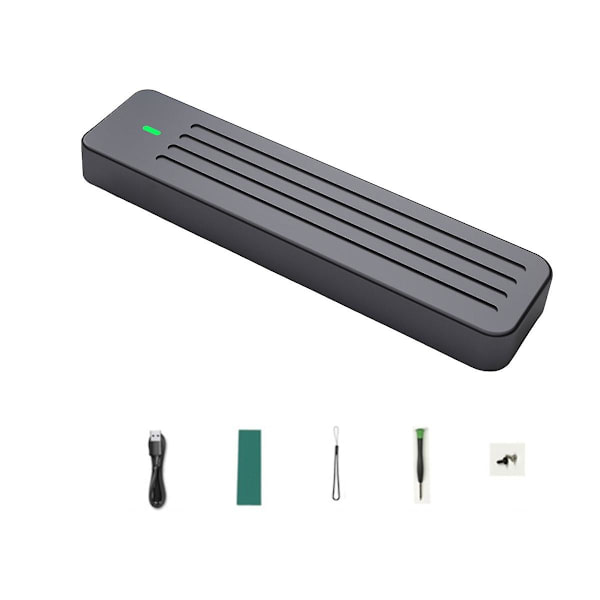 M.2 Aluminium Ssd Box, Støtte Nvme/ngff Sata Type-c Usb3.2 Gen2 Aluminium 10g Dual Avtale Silve