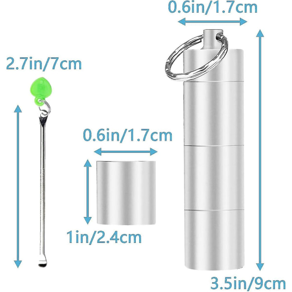 2 stk. Aluminiums pilleæske bærbar pilleorganisator 3 rum metal pilleæsker lommegave