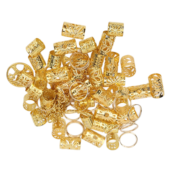 Dreadlock Smykker Guld Hul Udsøgte Fletmanchetter Ringe DIY Dreadlock Tilbehør 0.1