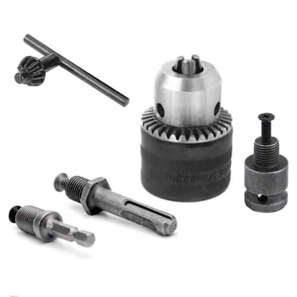 1,5-13 mm Konverter 1/2 tum-20unf Nyckel Borrchuck Trådadapter Sds 1/4 tum Hex Drivnyckel Borr