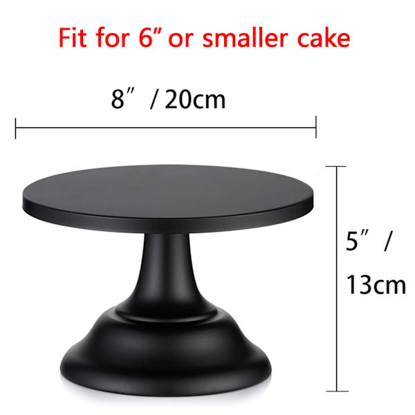 Sort Dessert Stativ Cookie Piedestal Stativ Metalbakker til Desserter Rund Gotisk Serveringsplade til Fødselsdag 7,87 Tommer / 20cm