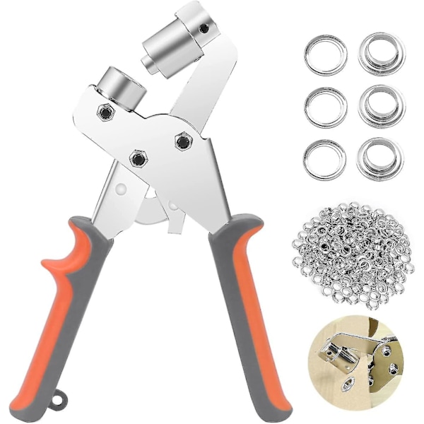 Öglettplier, Professionell Öglettång Set Med 100 Stycken (inner 10mm) Metallöglor För Läder Tyg Presenning