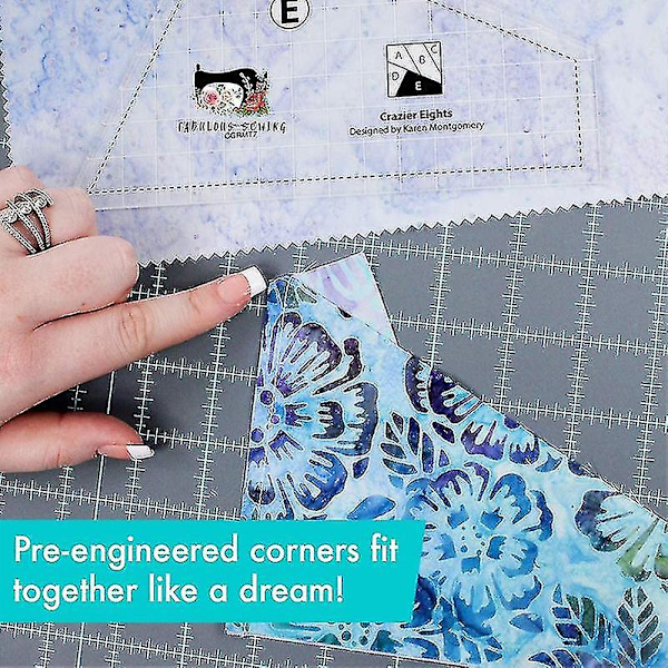 Kreativ quilte-skjæremal Akryl hånd patchwork linjal Diy (1 sett (5 stk)) Z