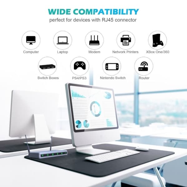 CAT8 Ethernet-kaapeli Lan-kaapeli Internet-kaapeli