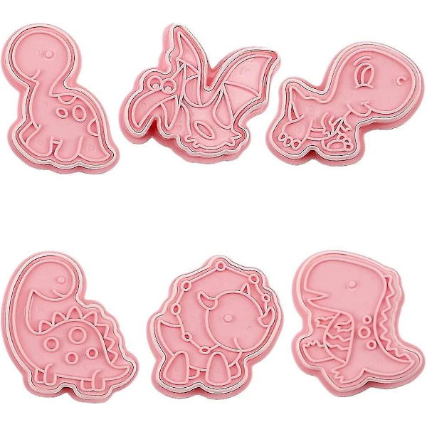6 stk. 3D-kageform i plast til kiks, småkager og fondant